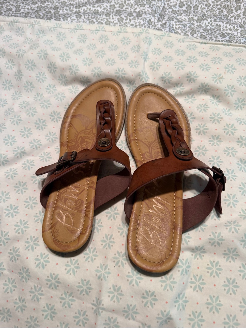 Blowfish Brown Braided Thong Sandals